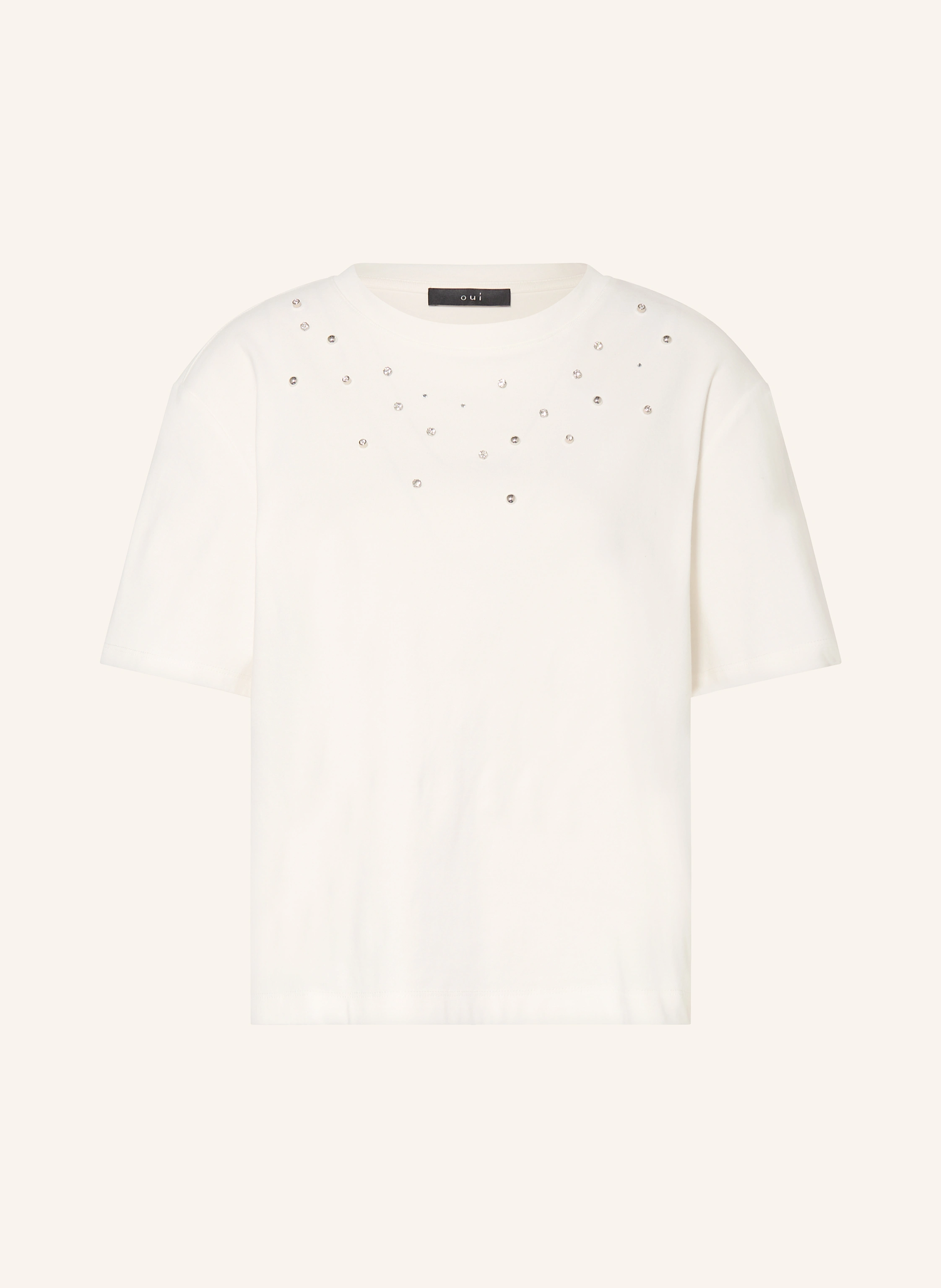 oui T-Shirt mit Schmucksteinen