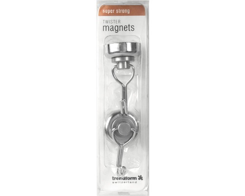 Magnetische haak Twister set van 2 zilver Ø 25 mm
