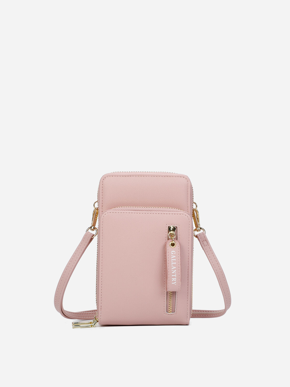 Sacoche à double poches zippées- Rose