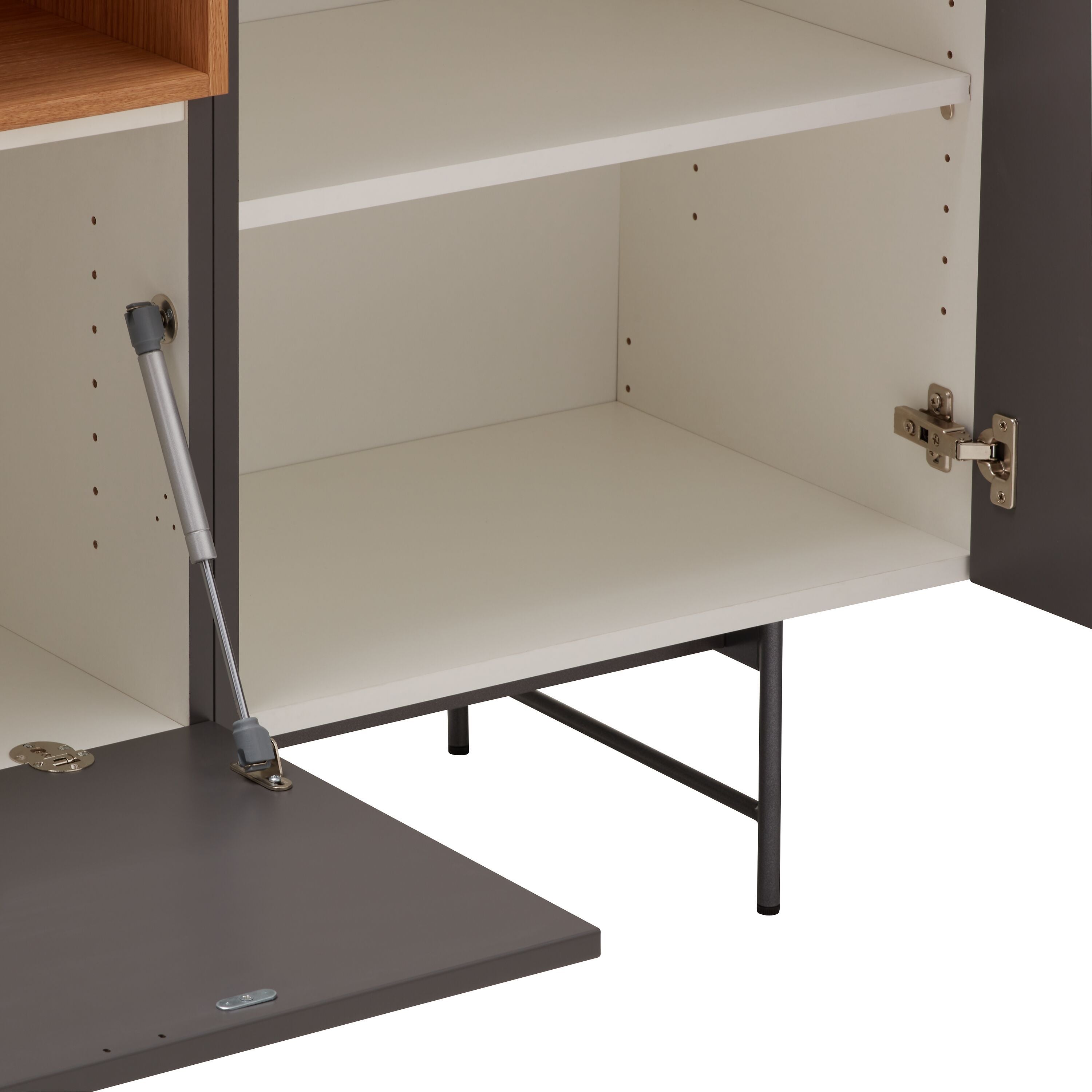 TILL Sideboard - Anthrazit/Eiche / B: 224.0 cm x T: 41.0 cm x H: 78.3 cm