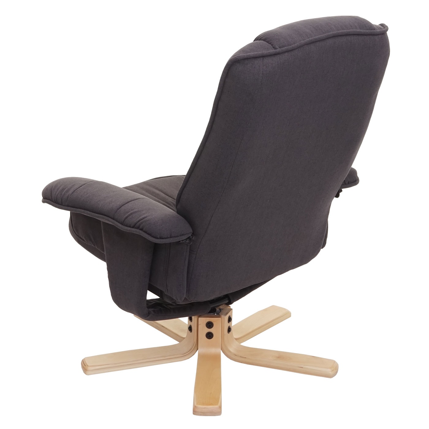 Relaxsessel H56, Fernsehsessel TV-Sessel mit Hocker, Stoff/Textil, MVG-zertifiziert ~ dunkelgrau