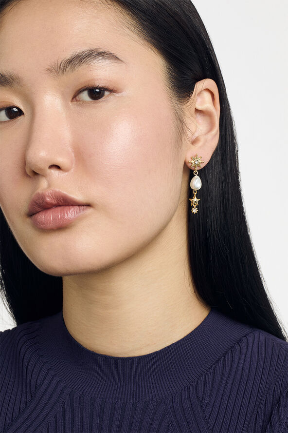 Ted Baker CELTRIS Celetrial pearl Cluster Dro Gold tone