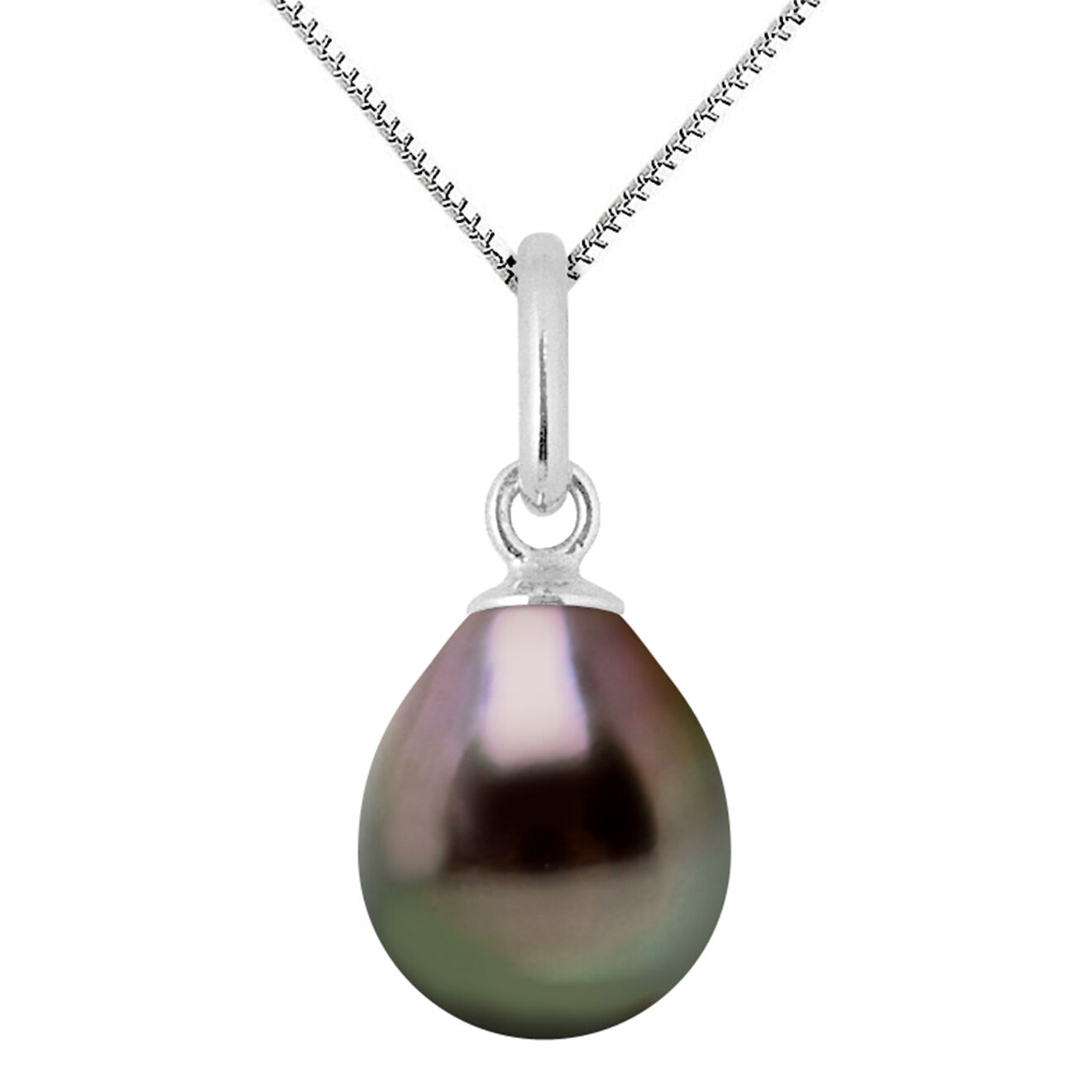 Pearl Addict Pendentif Or Blanc & Perle de Tahiti vert foncé
