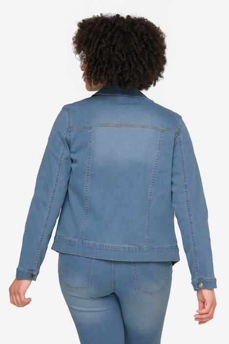 Jeansjacke Frieda, Wascheffekte, Hemdkragen, Langarm