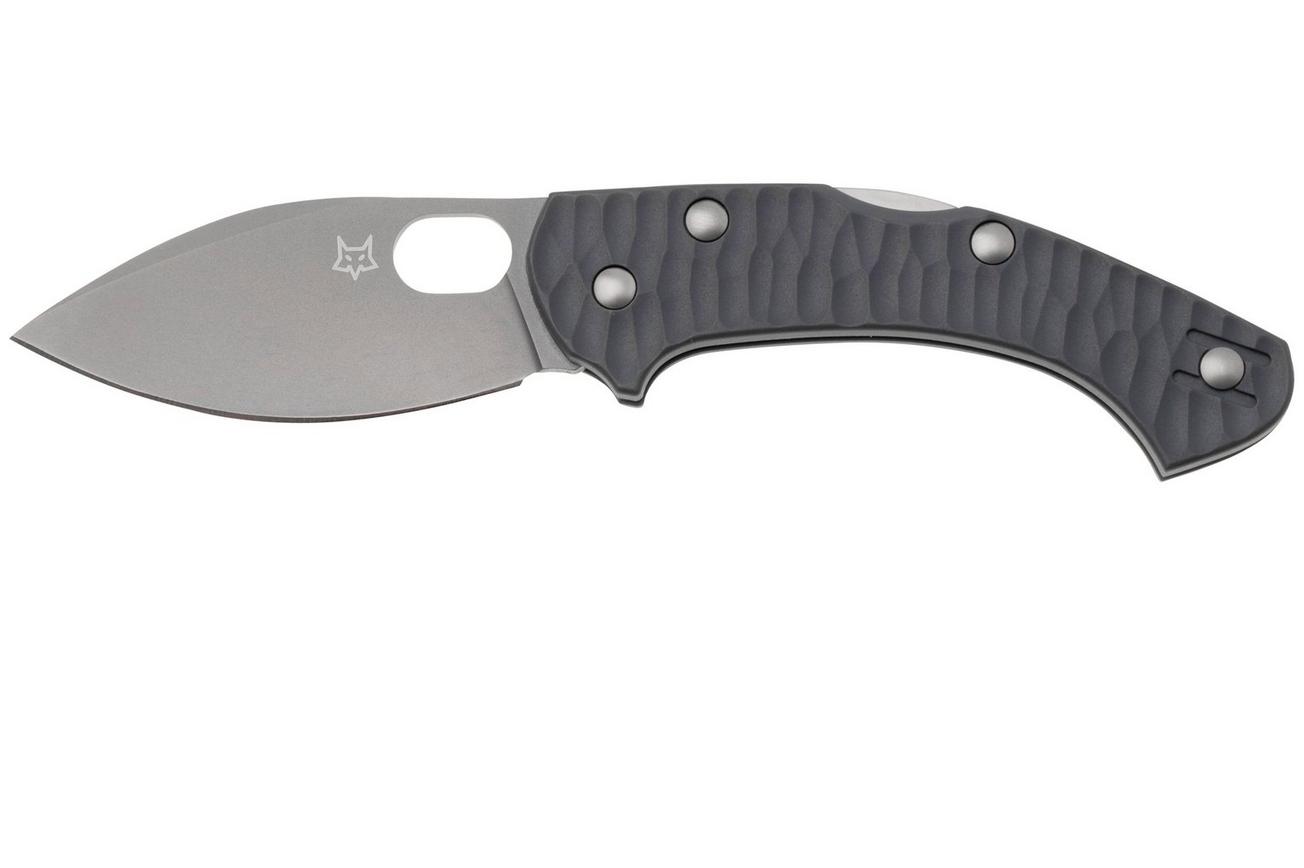 Fox Knives Zero 2.0 Desert Warrior FX-311-GY Wolf Grey FRN, Top Shield Bead Blasted Blade zakmes, Jens Ansø design