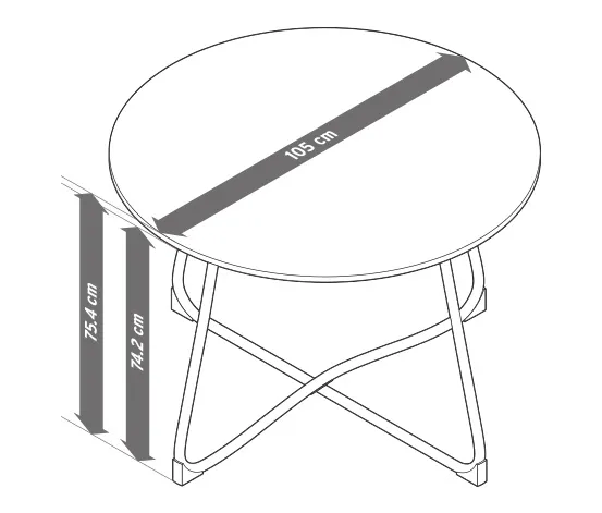 Runder Gartentisch »Jara« mit Duraboard