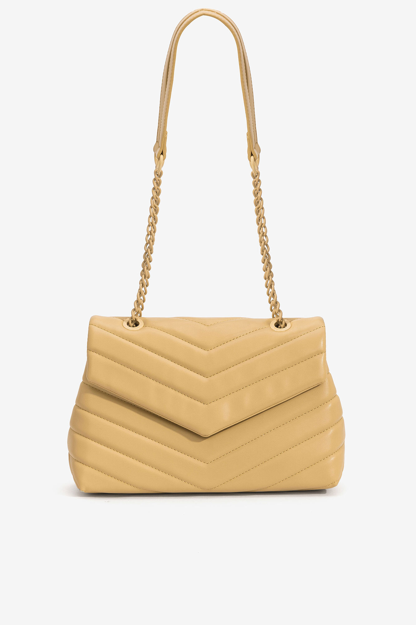 Bolsa de ombro acolchoada com alça combinando - Amarela