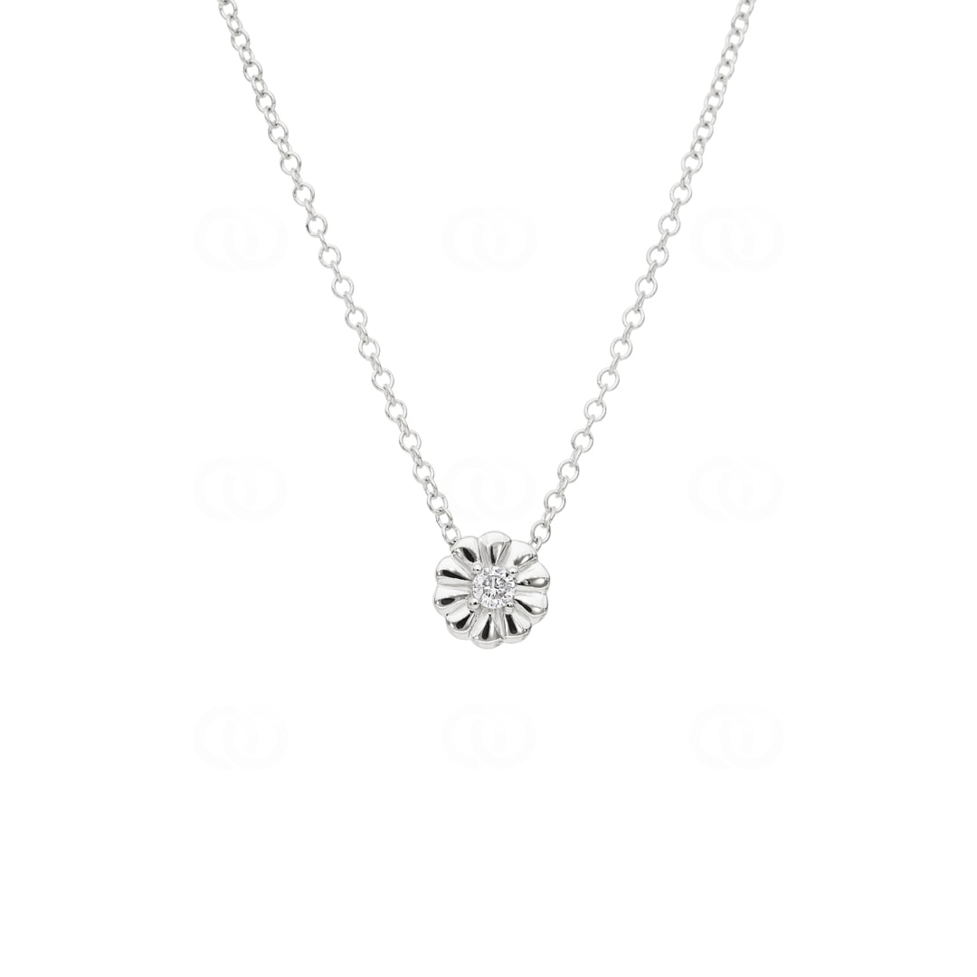 Collier mit Anhänger 750/18 K Weissgold mit Diamant 0.04ct H/Si