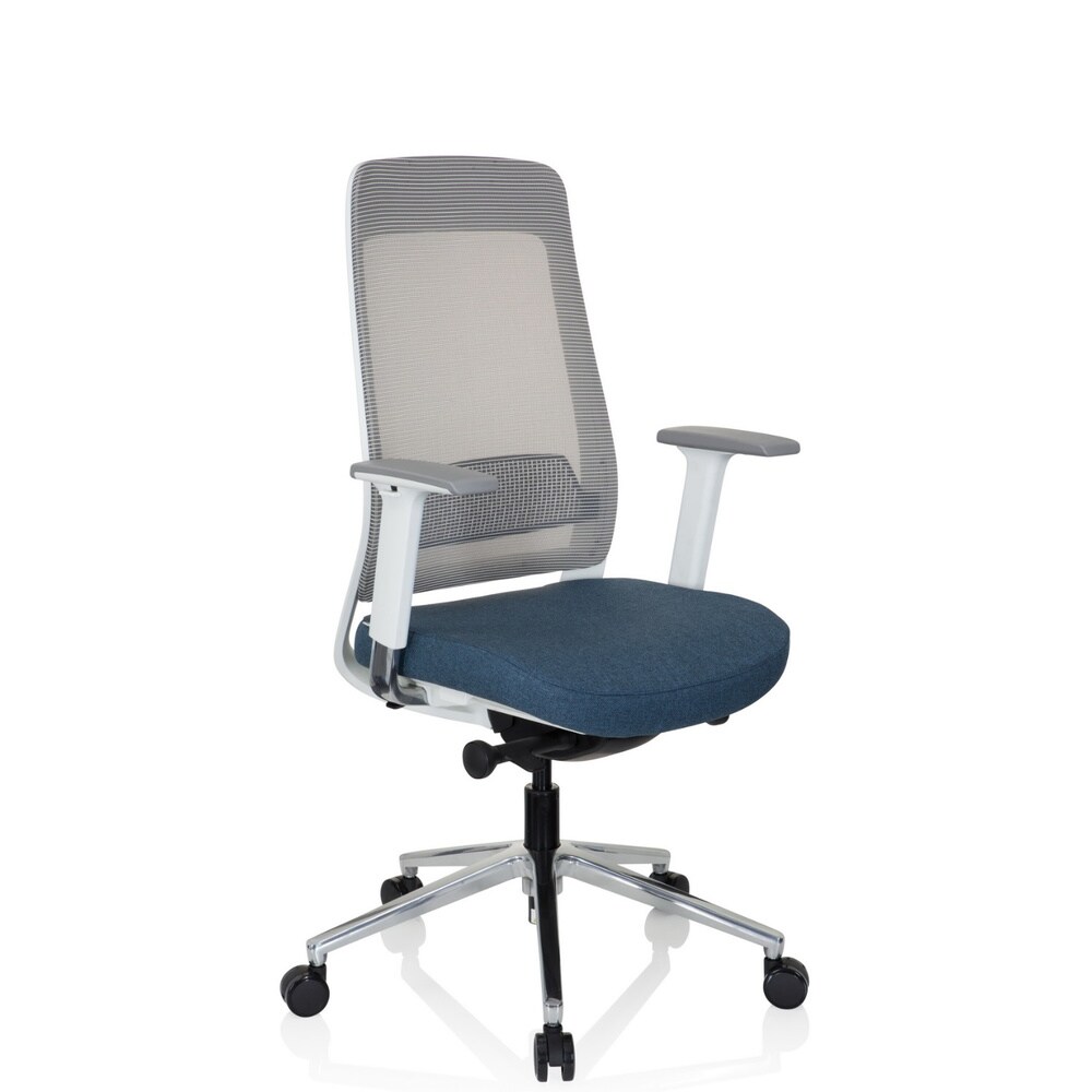 Profi Bürostuhl CHIARO T2 WHITE Stoff/Netzstoff mit Armlehnen (höhenverstellbar) hjh OFFICE