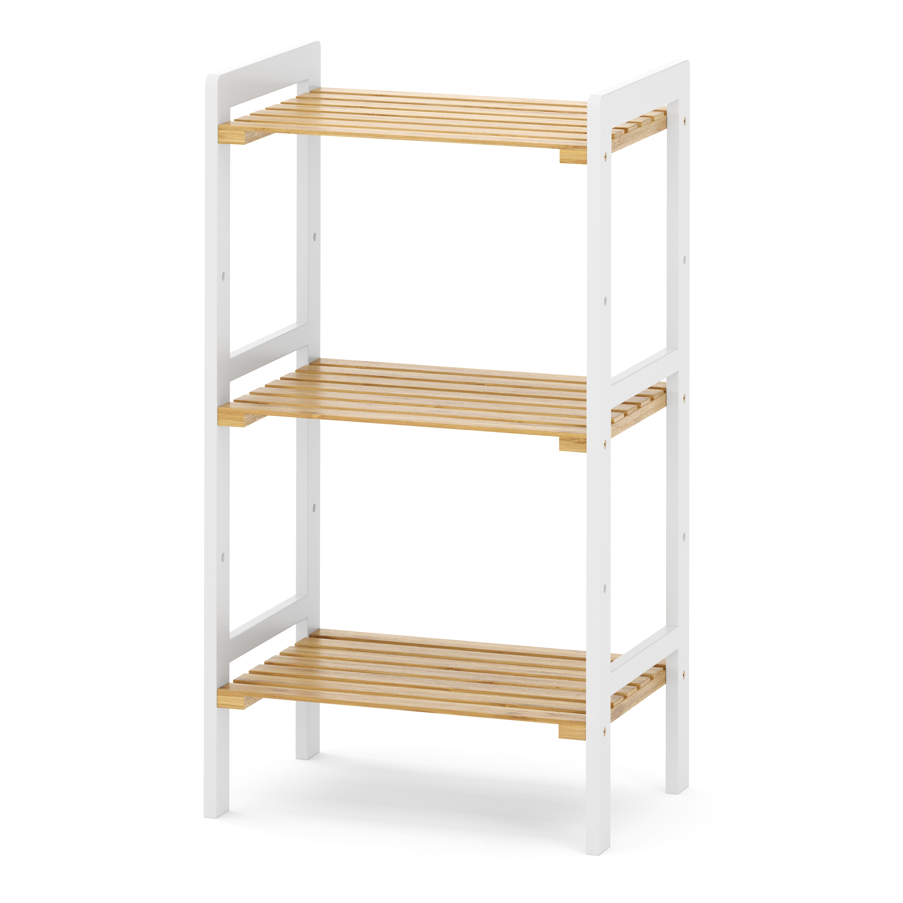 Regal Bambus 45 x 31 x 80 cm weiss/natur