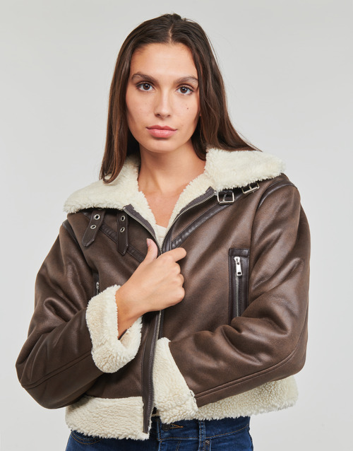 Only - ONLBETTY FAUX SUEDE BONDED AVIATOR OTW - Marron