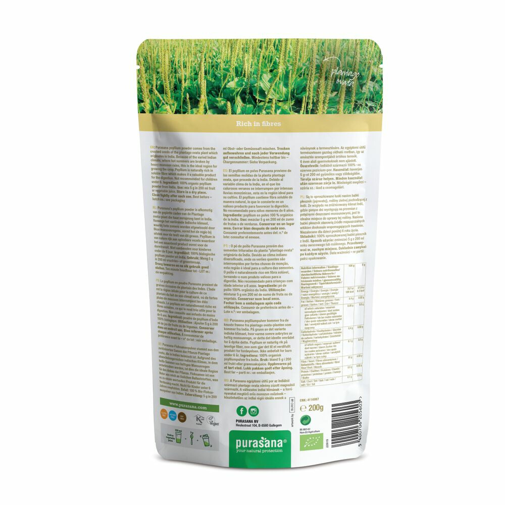 Purasana Superfood Psyllium Poeder Bio200 gr
