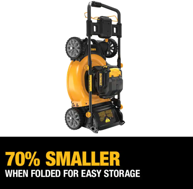 Cortador de grama manual DEWALT de 21,5 polegadas com bateria de íon de lítio de 20 volts MAX.