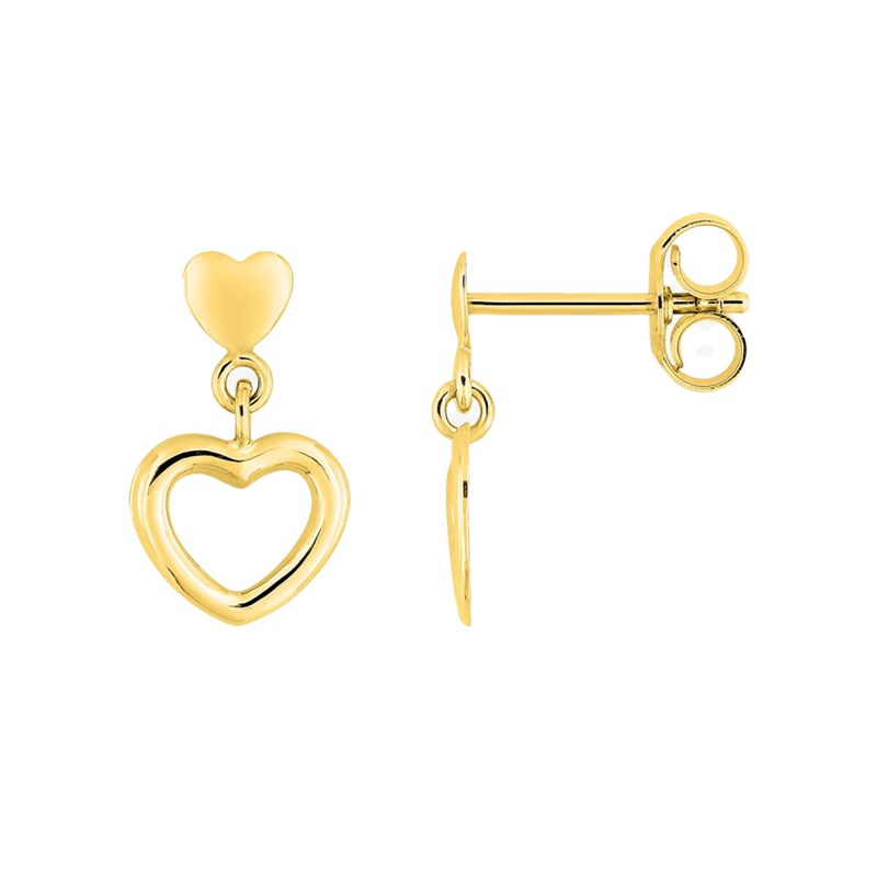 Boucles d'oreilles enfant - Or 9 Carats - Coeur