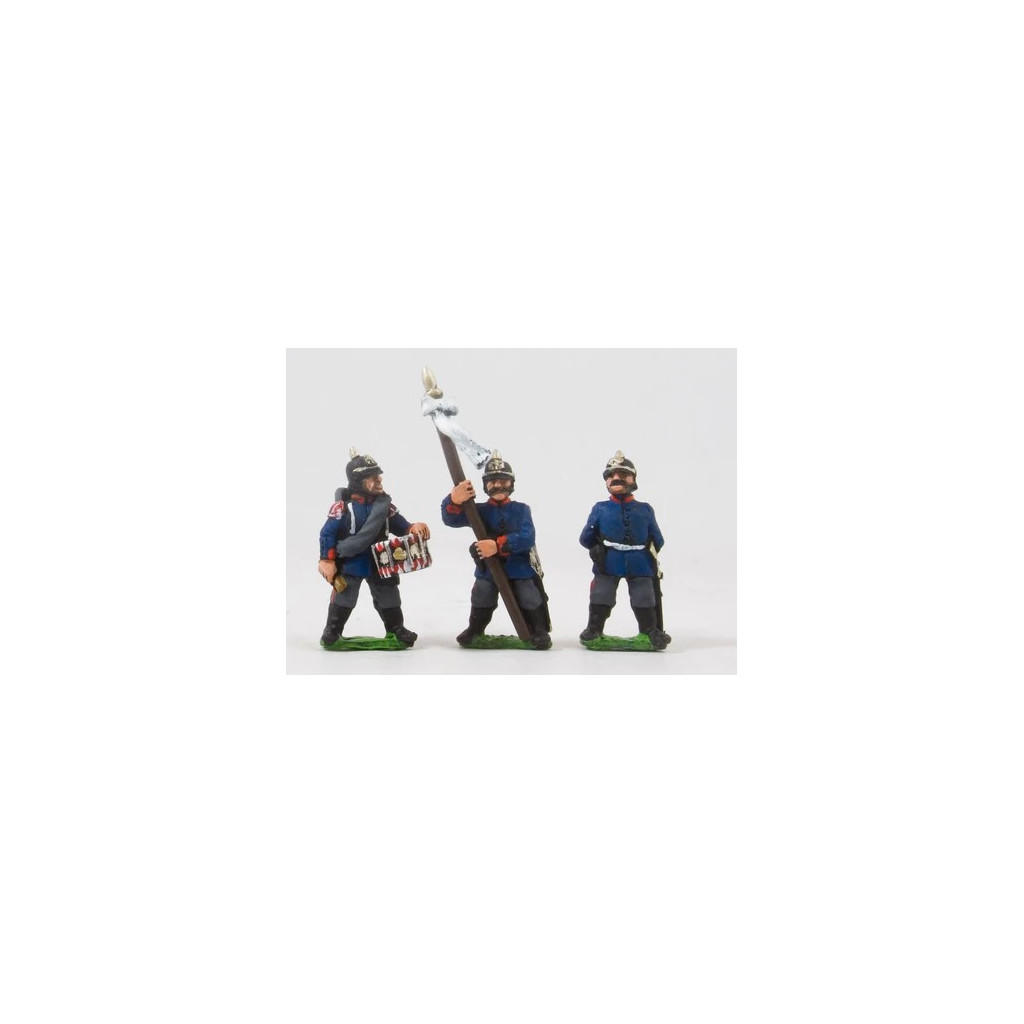 Guerre Franco-Prussienne - Commandement de l'Infanterie Saxonne avec Casque