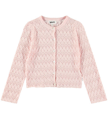 Molo Cardigan - Strick - Gigi - Charlotte Pink m. Lochmuster