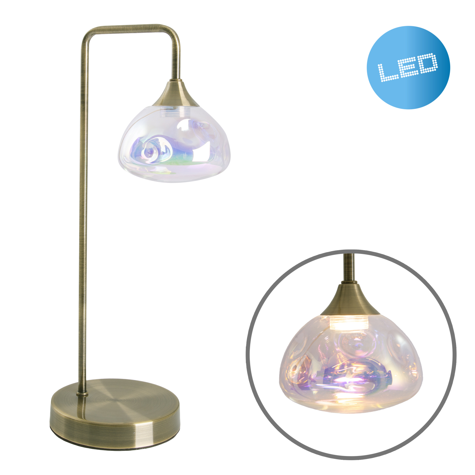 LED-Tischleuchte VARNA - messing - 45 cm hoch