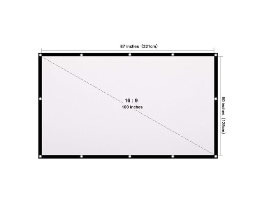 LA VAGUE - Ecran de projection Lv-sta100fp écran de projection frontale 16/9 100 pouces bla...