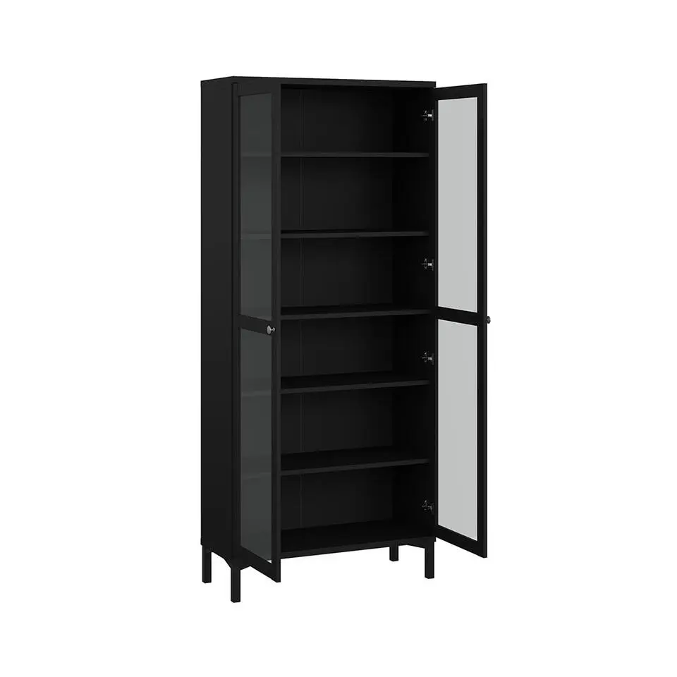 Hioshop Roma vitrinekast 2 deuren matzwart