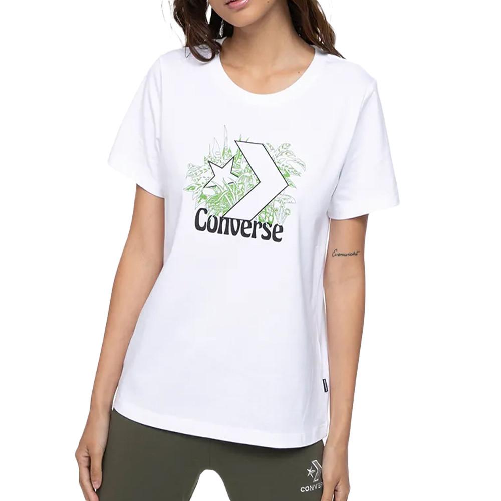 Converse T-shirt Blanc Femme Converse 3219