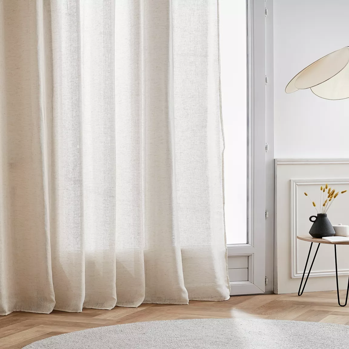 Voilage œillets effet lin (280 x 240 cm) Luca Beige