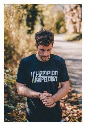 T-Shirt Çois 'Champion du Peloton' Noir
