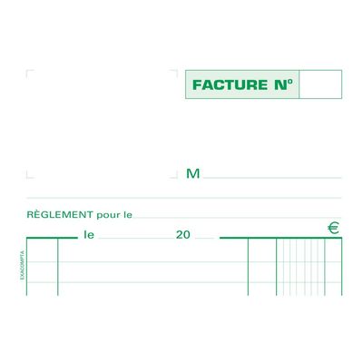 Exacompta - Manifold Carnet de factures - 50 dupli - 21 x 13,5 cm