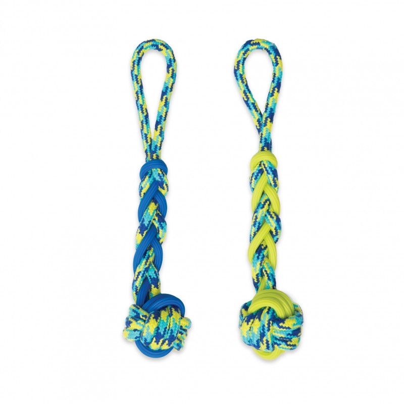 Brinquedo para cães Zeus Fitness Tug, com corda e bola de TPR, 30 cm