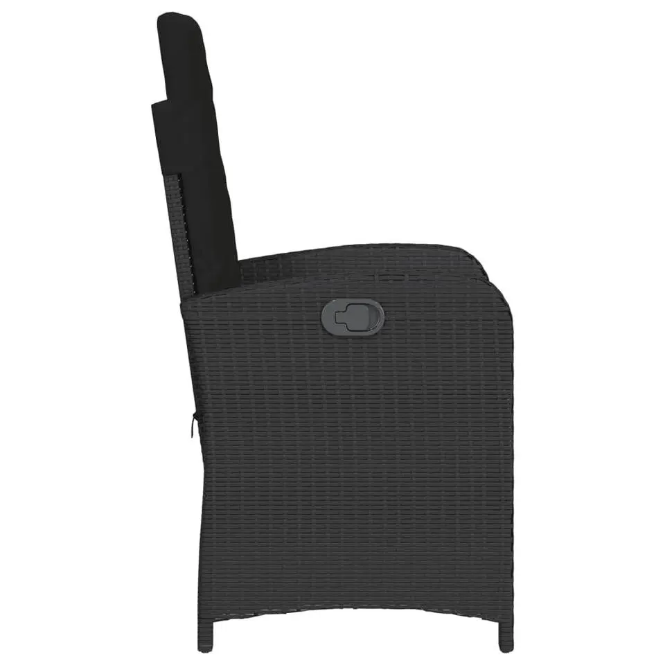 vidaXL - Verstelbare tuinstoel - Kussens - Zwart - Poly rattan - 2 stuks