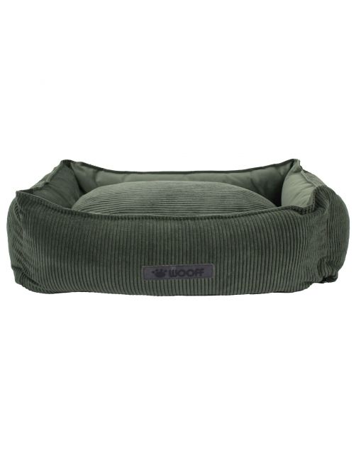 Wooff Cocoon Rib Velours Olijfgroen - Hondenmand