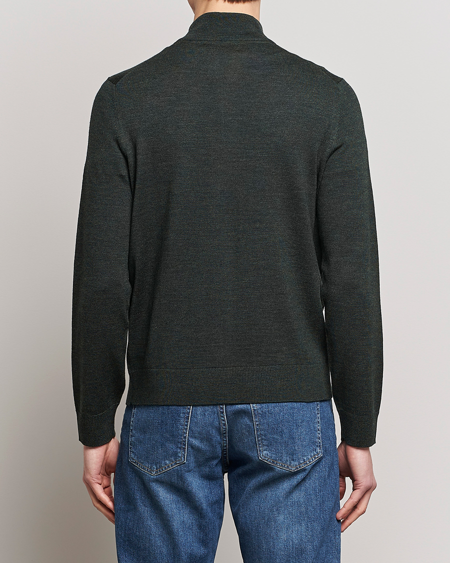 Morris Merino Full Zip Cardigan Olive