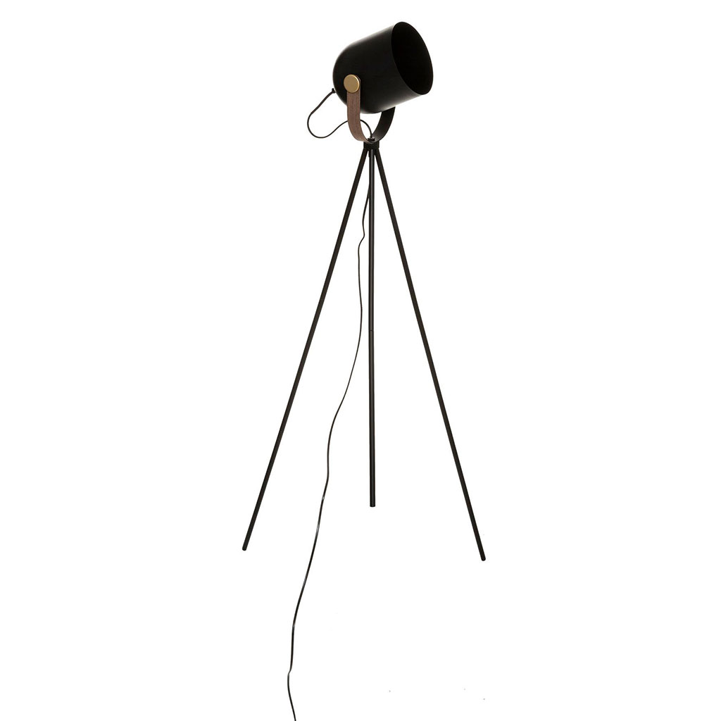 Lampadaire trépied BIL noir H136cm
