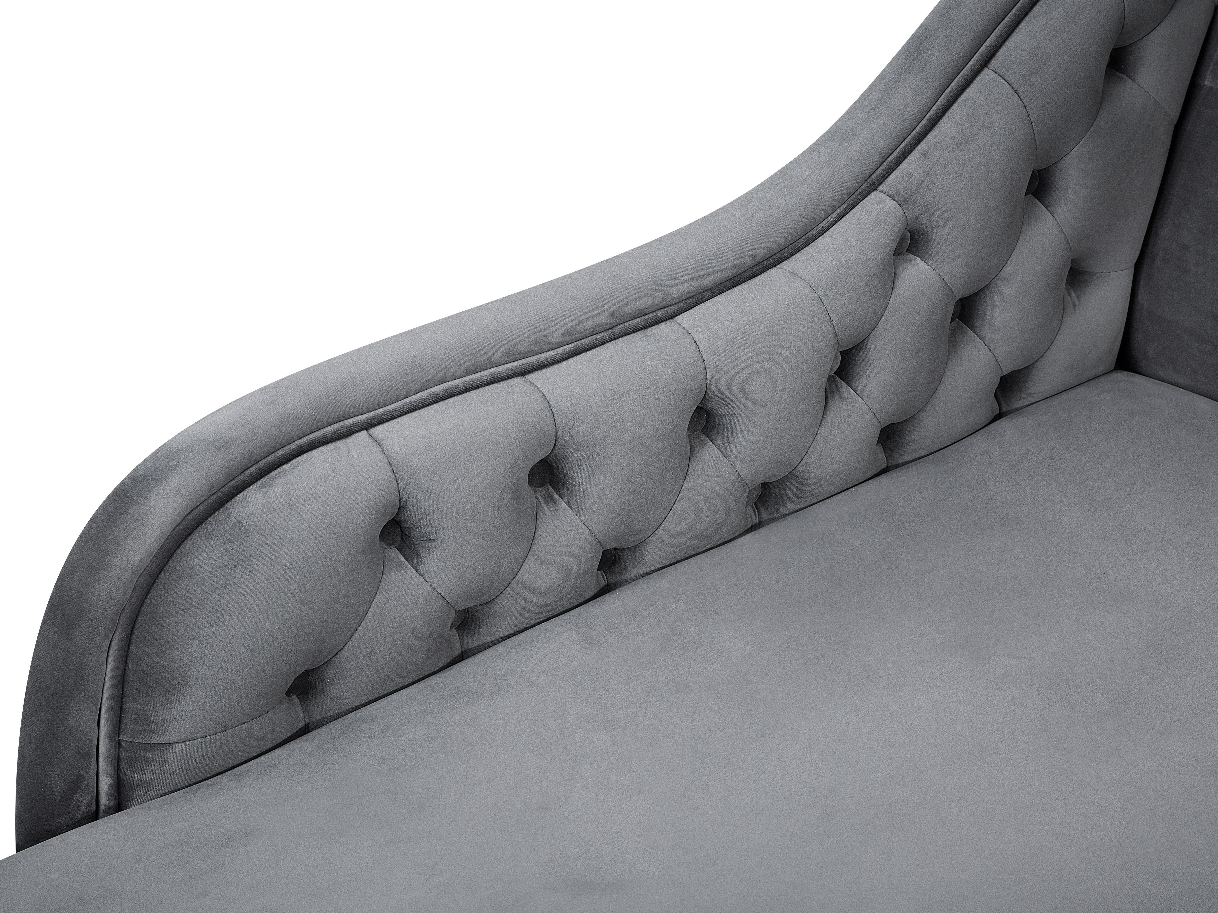 Rechtszijdige chaise longue NIMES Fluweel Grijs