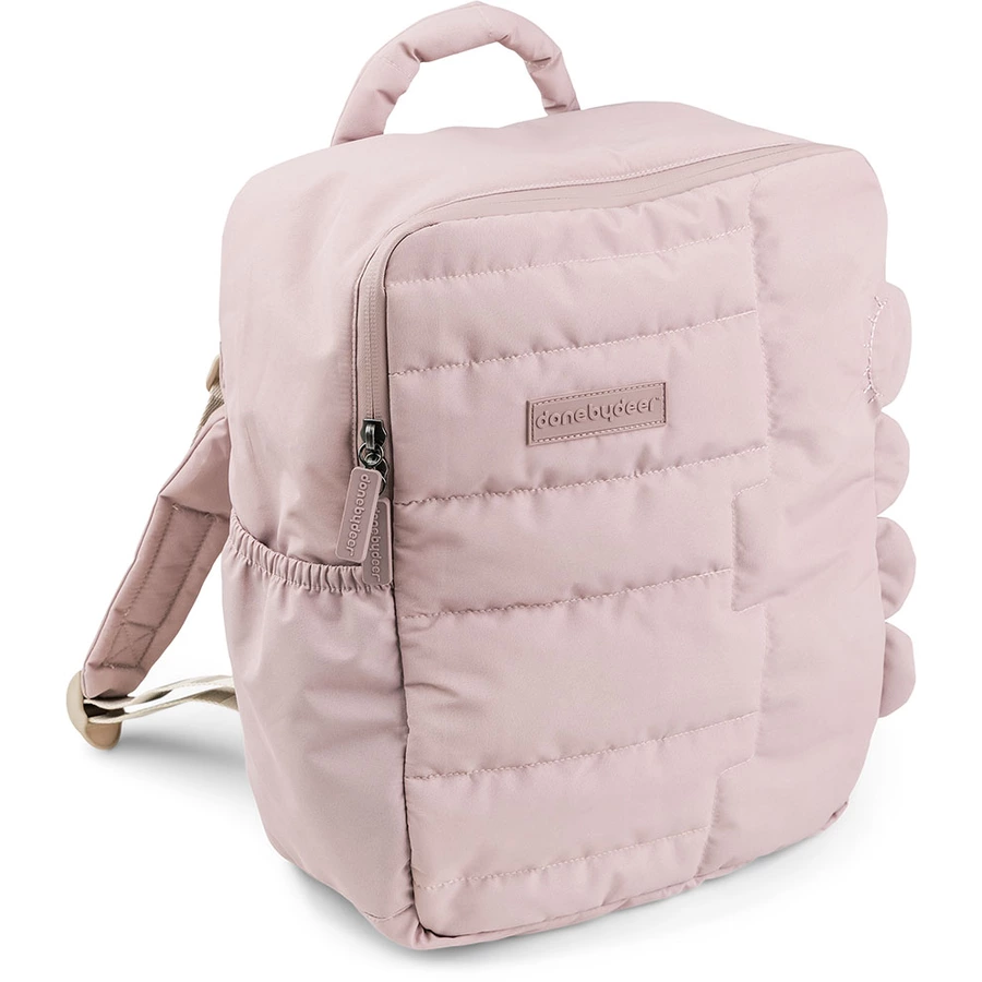 Done by Deer™ Gesteppter Kinderrucksack Croco Rosa