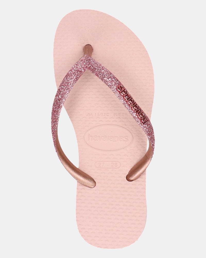 Havaianas Kids Slim Shiny Glitter Slippers  - roze