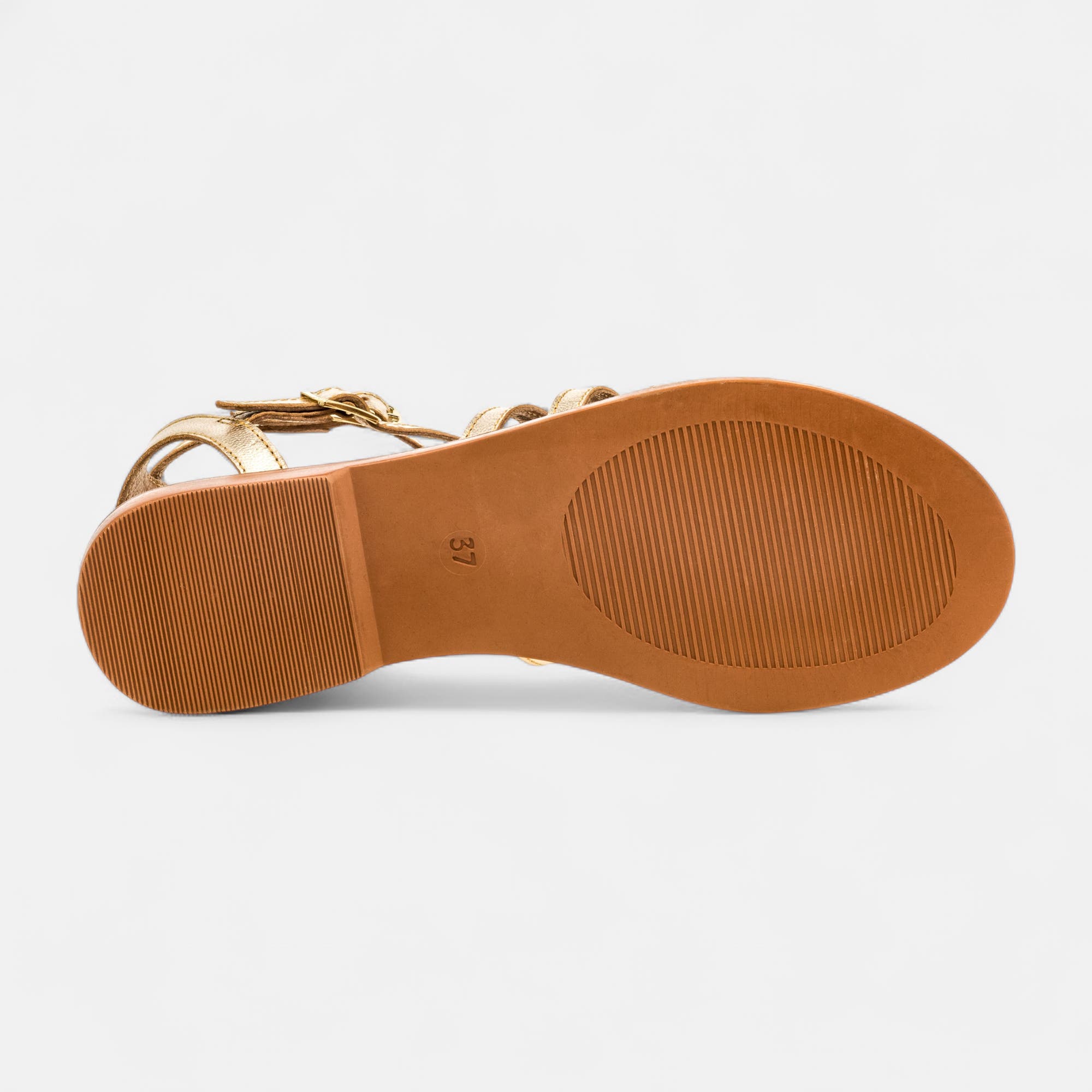 Nu-pieds Femme en cuir or