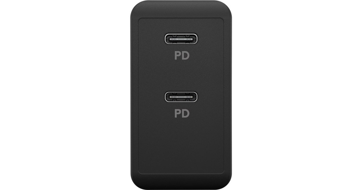 goobayUSB-C PD Dual snellader (36 W)  (Zwart, 2x USB-C, Power Delivery)