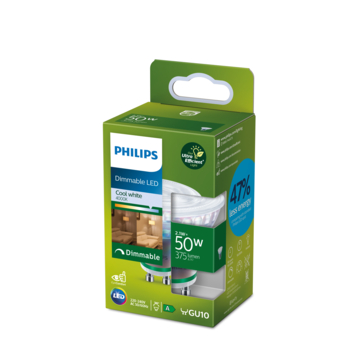 Philips ultra efficient GU10 50W dimbaar 4000k