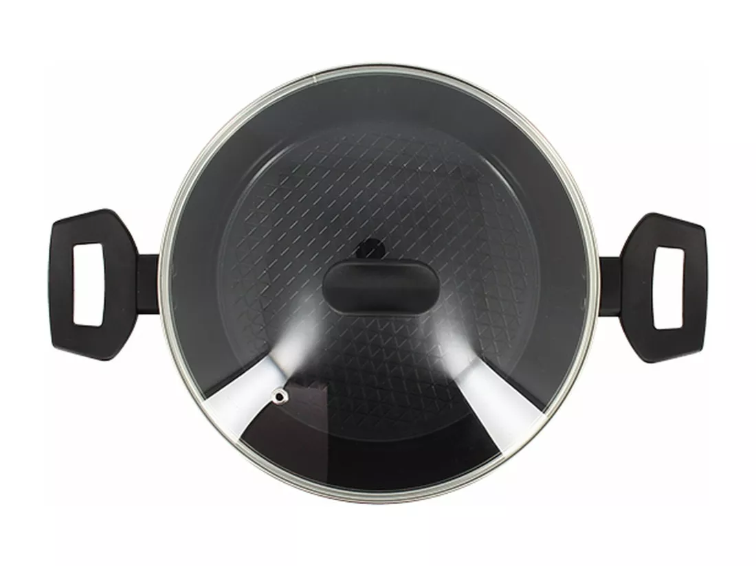 Menastyl - Faitout First 24cm En Aluminium Noir Induction Avec Couvercle