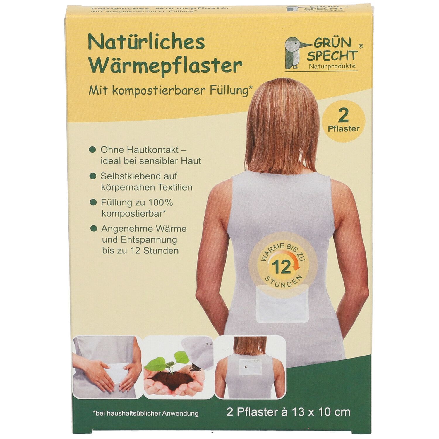 GRÜNSPECHT® Natürliches Wärmepflaster 13 x 10 cm