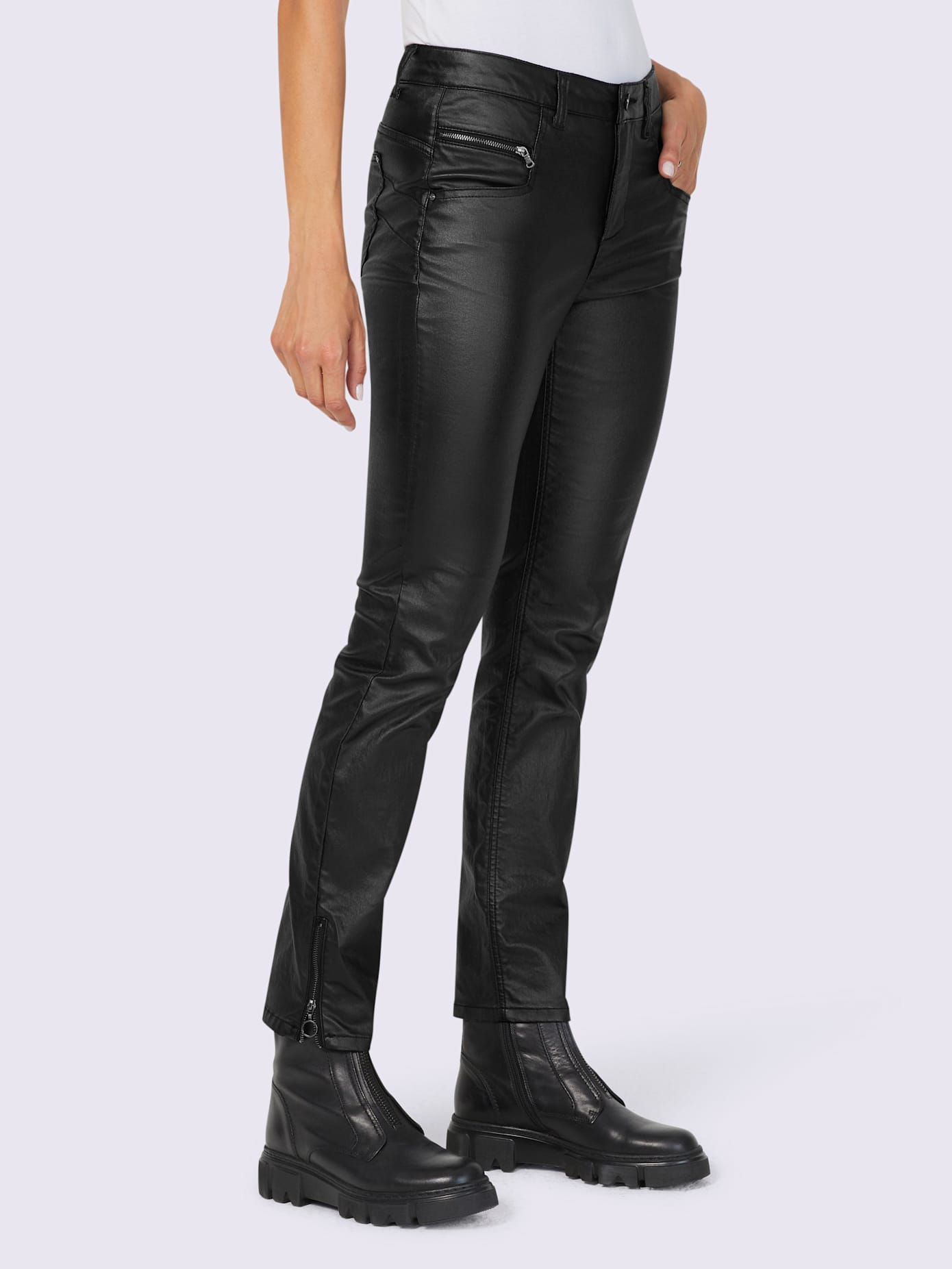 Pantalon push-up revêtement mat et brillant