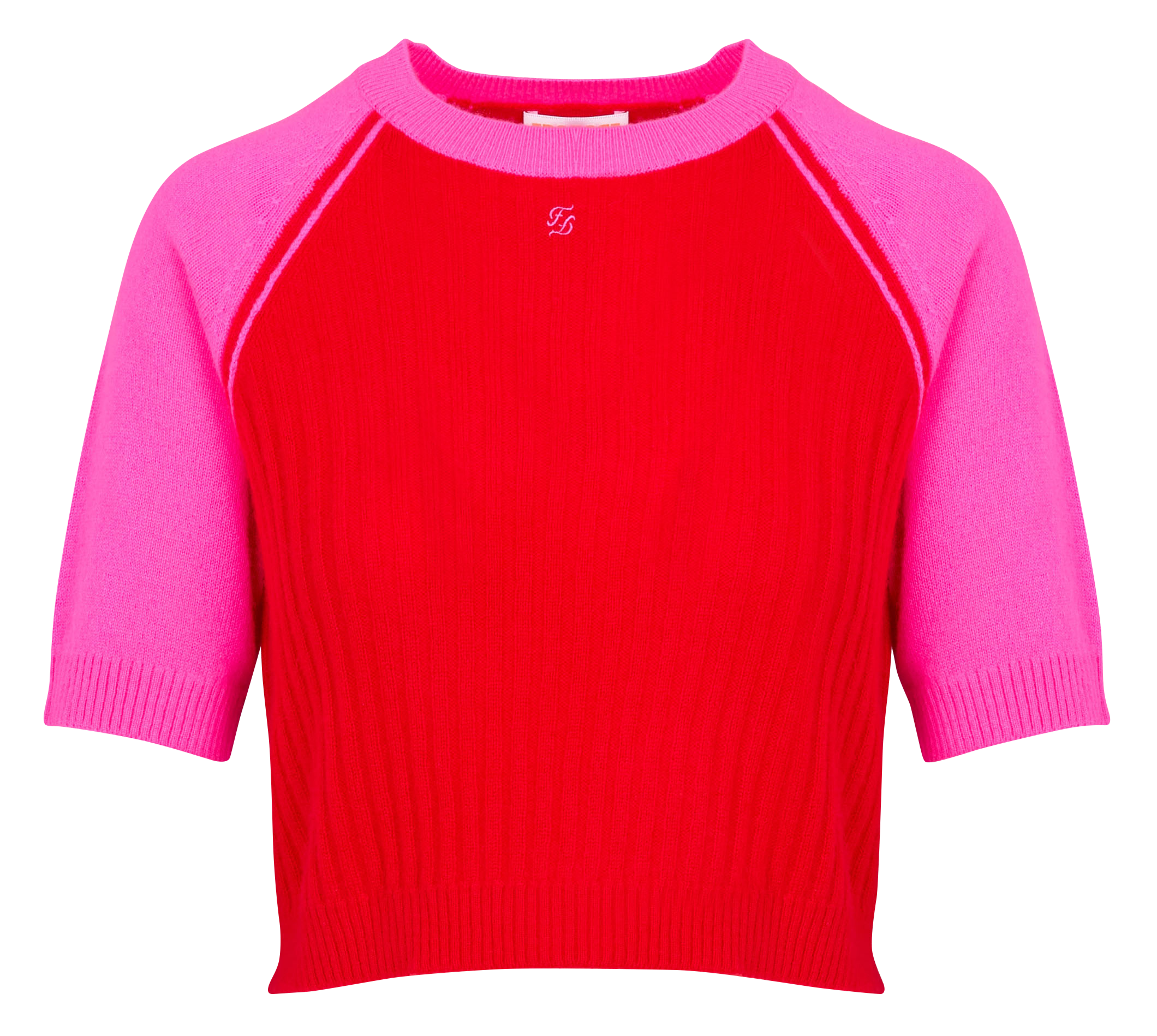 Pull court manches courtes en cachemire | Rouge