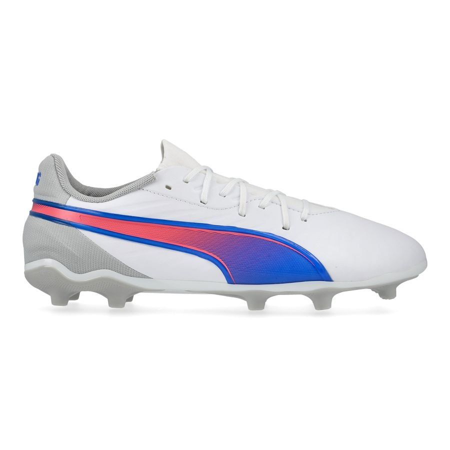 PUMA King Match FG/AG Formula - Blanc/Bleu/Flat Light Gray Enfant