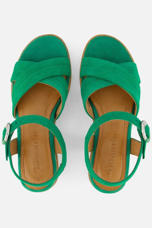 Tamaris Sandalen groen Suede
