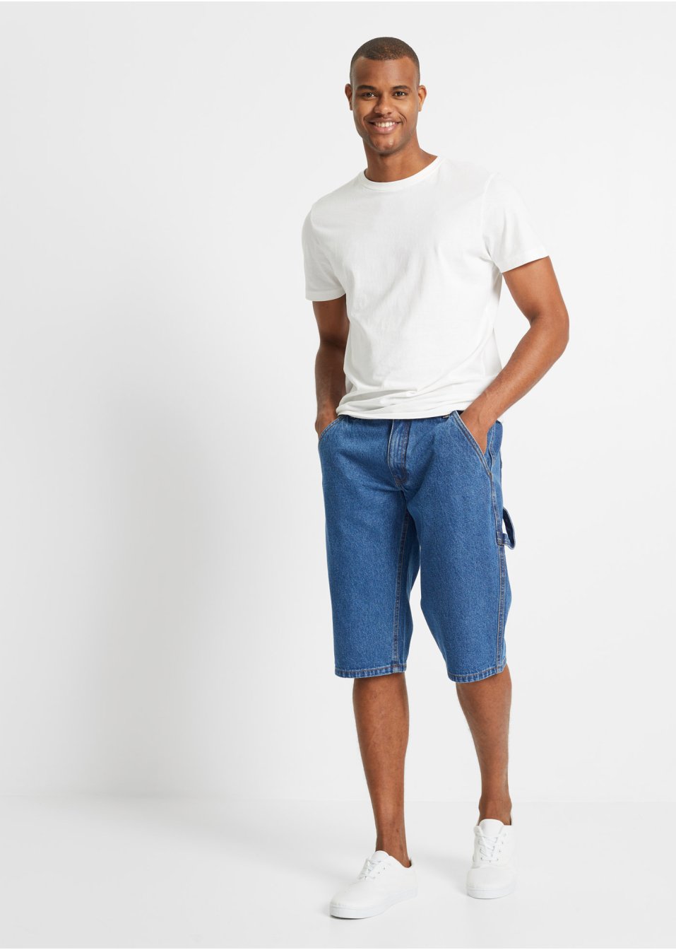 Bermuda long en jean, Loose Fit