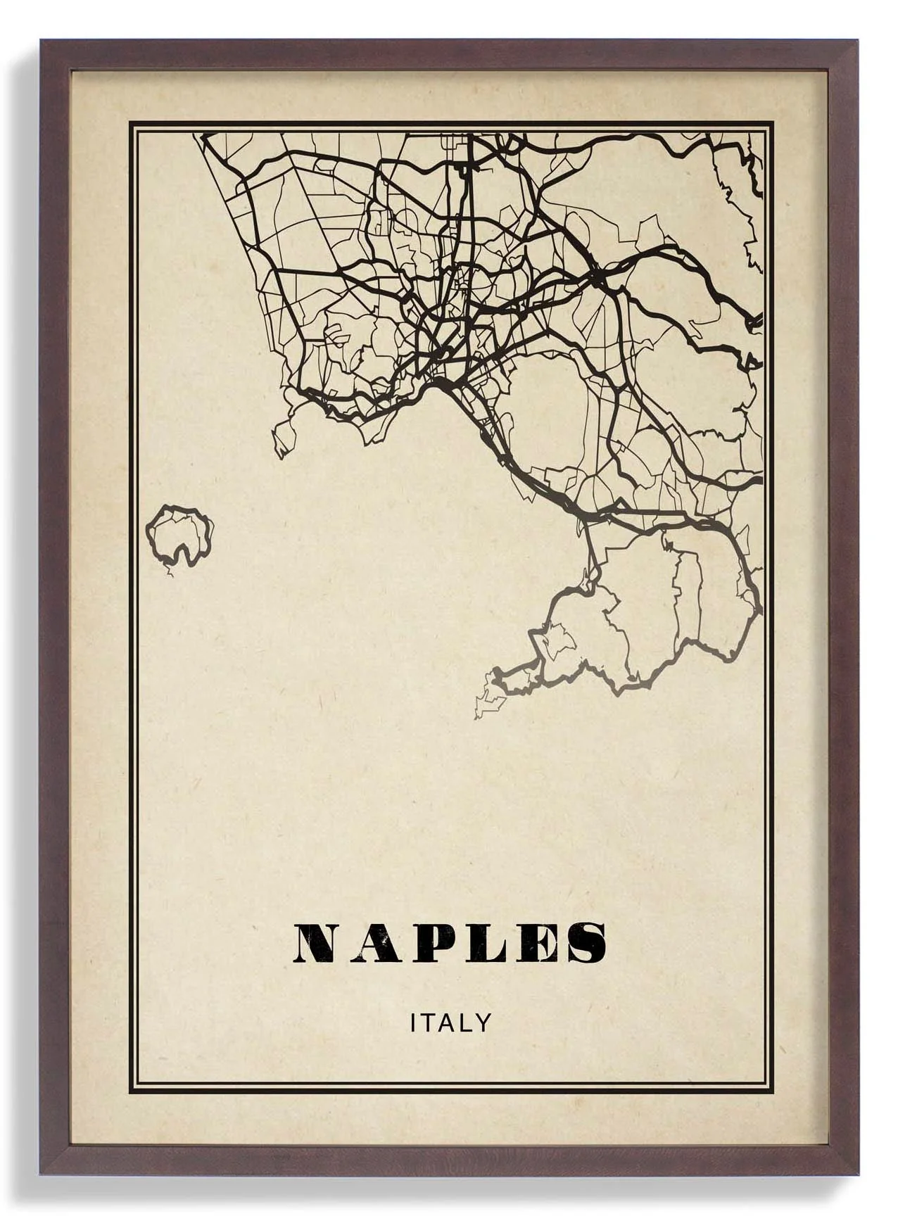 Neapel Stadt Sepia