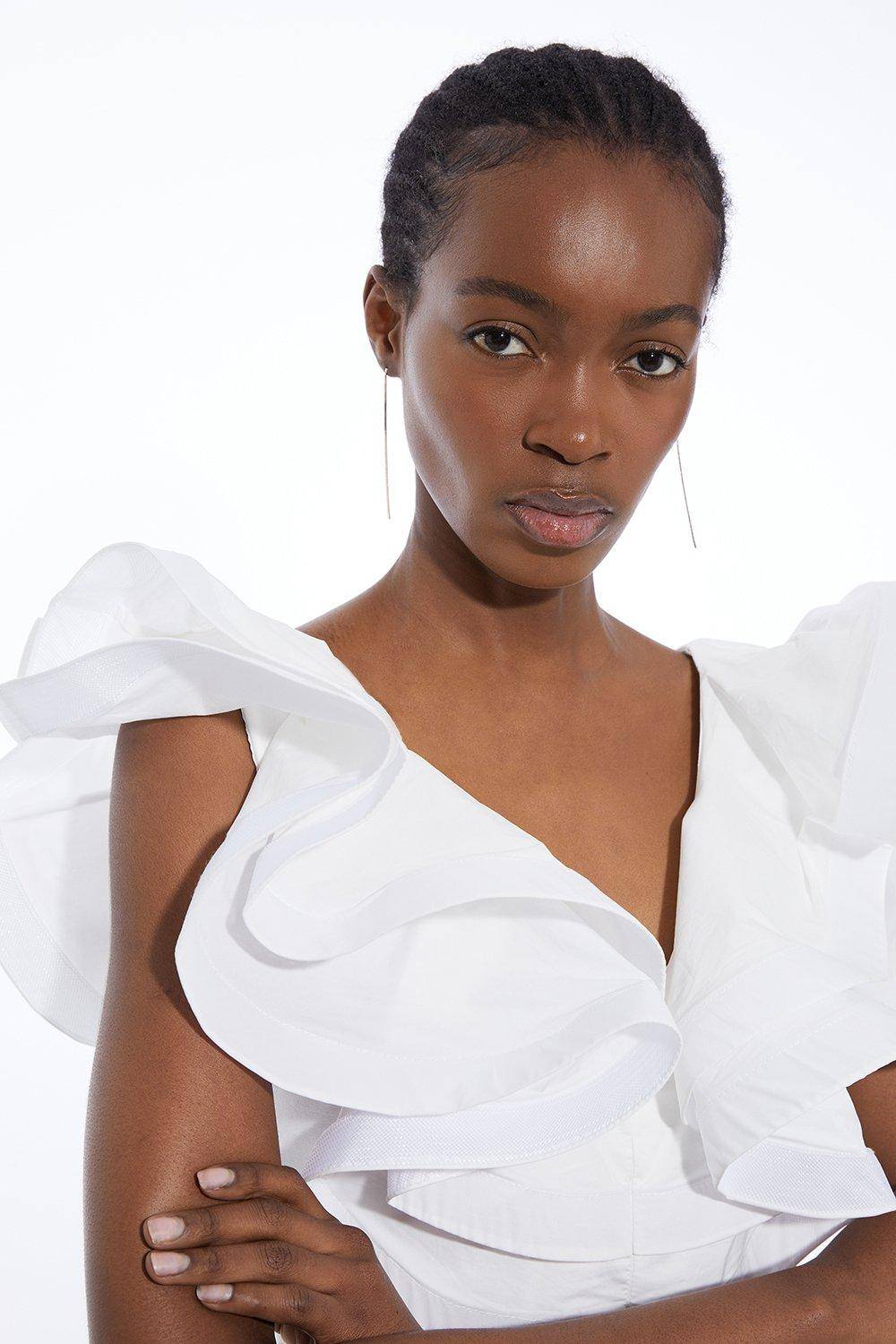 KarenMillen Body en coton à volant