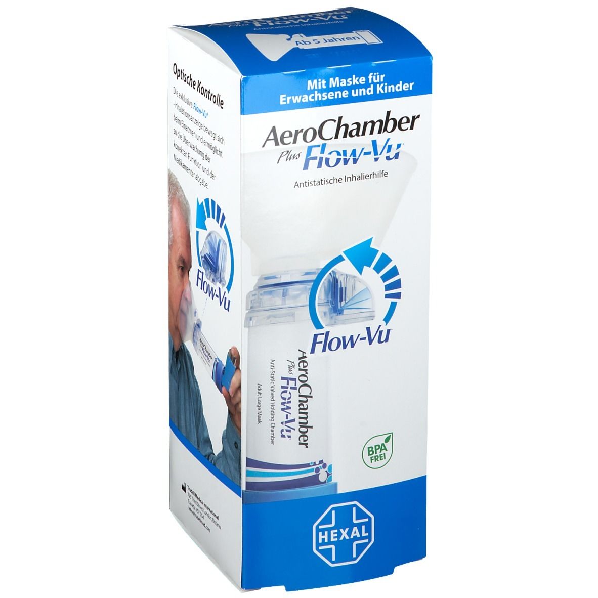 AeroChamber mit Maske für Erwachsene und Kinder (ab 5 J.)