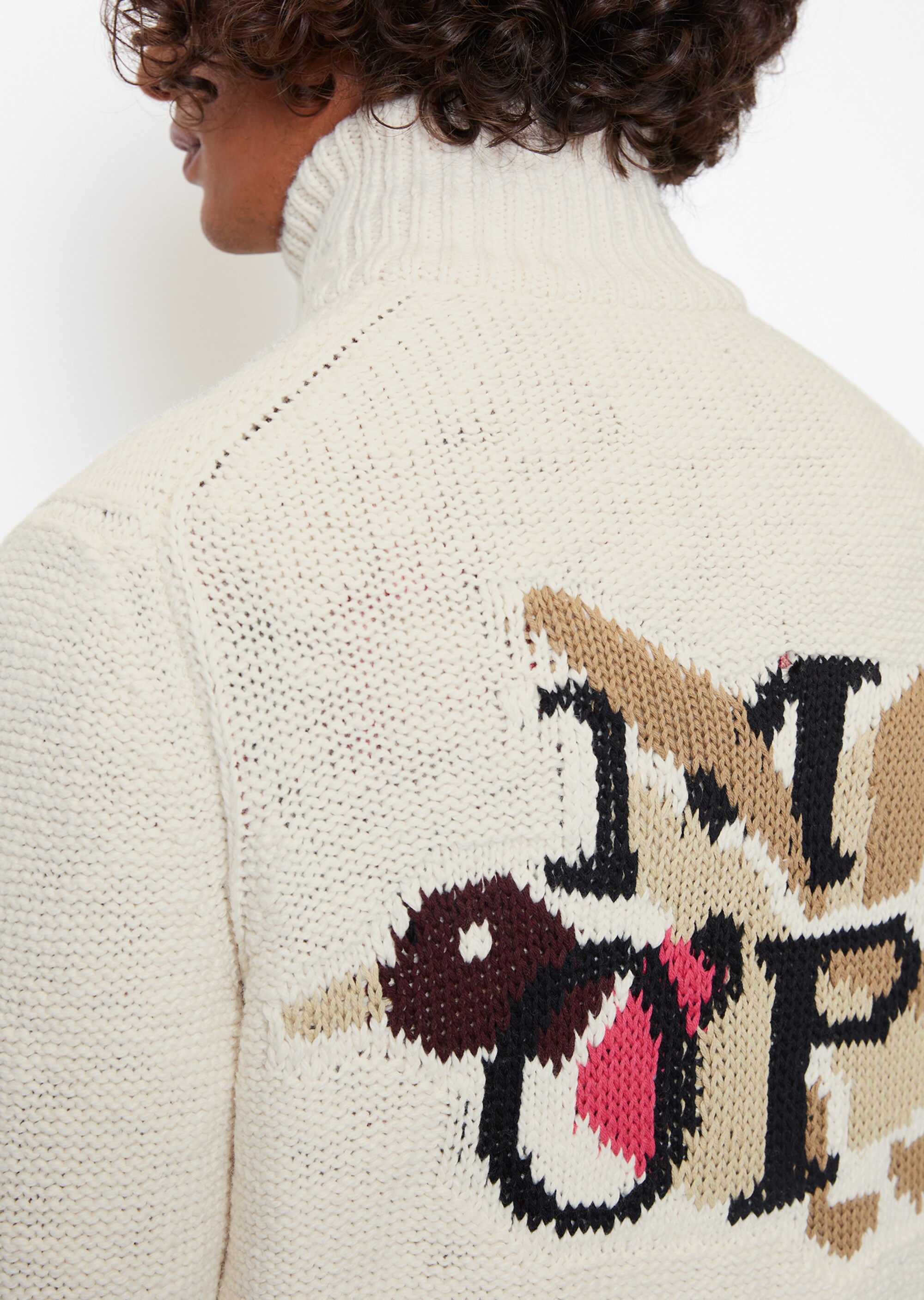 MO'P X CHEVIGNON Stehkragen-Cardigan regular mit Logo-Intarsien auf der Rückseite