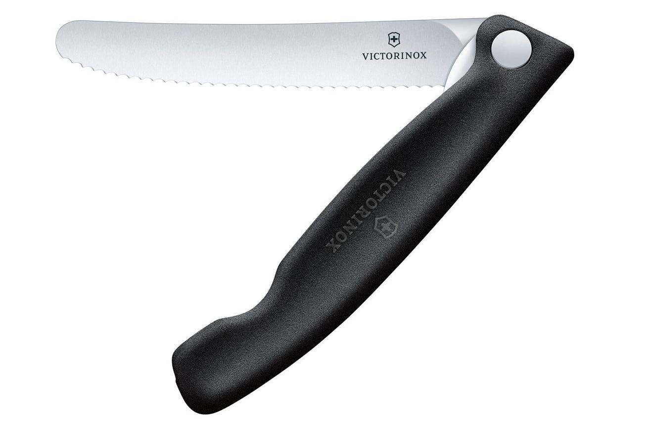 Victorinox Swiss Classic Picnic Knife 6.7833.F Wavy, Black, vouwbaar gekarteld groentemes